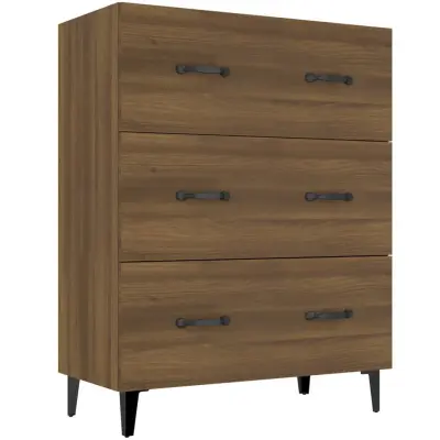 vidaXL Komoda rjavi hrast 69,5x34x90 cm inženirski les