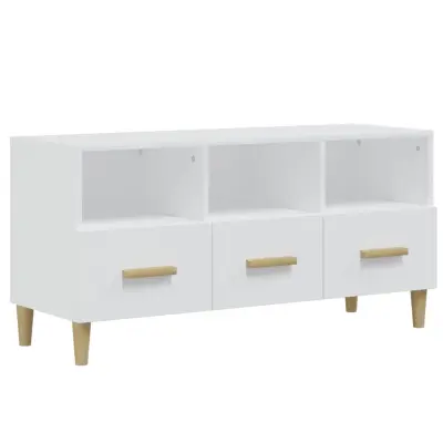 vidaXL TV omarica bela 102x36x50 cm konstruiran les