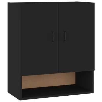 vidaXL Stenska omarica črna 60x31x70 cm inženirski les