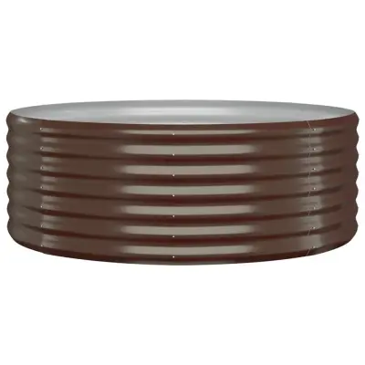 vidaXL Visoka greda iz prašno premazanega jekla 100x100x36 cm rjava