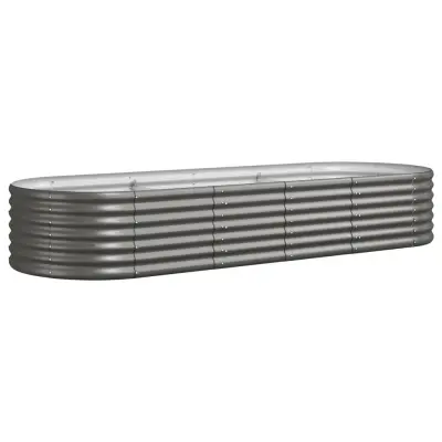 vidaXL Visoka greda iz prašno premazanega jekla 224x80x36 cm siva