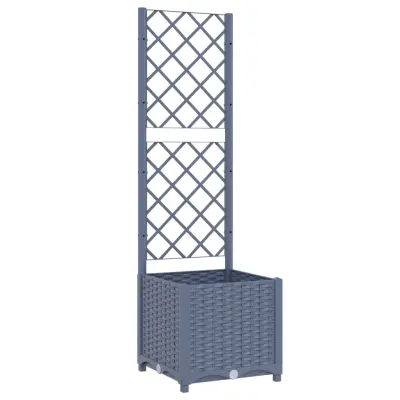 vidaXL Cvetlično korito z oporno mrežo modro sivo 40x40x136 cm PP