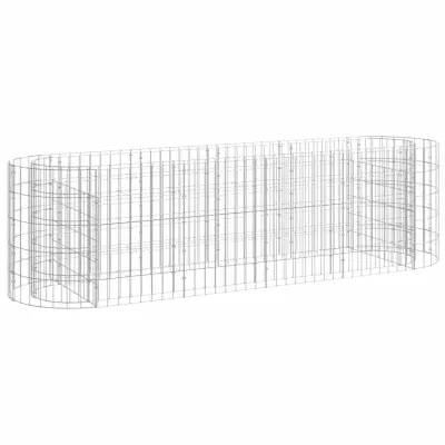 vidaXL Visoka greda gabion pocinkano železo 190x50x50 cm