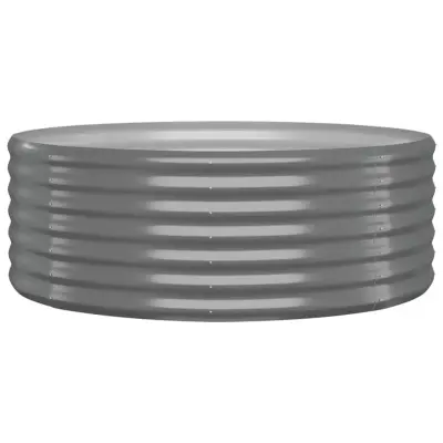 vidaXL Visoka greda iz prašno premazanega jekla 100x100x36 cm siva