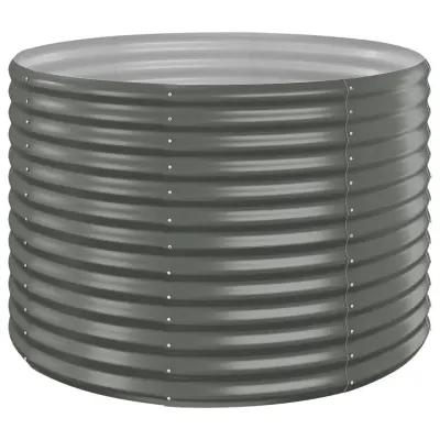 vidaXL Visoka greda iz prašno premazanega jekla 100x100x68 cm siva