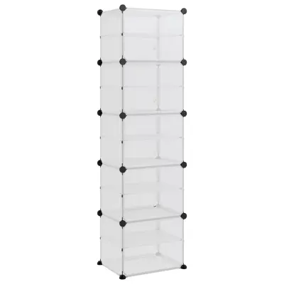 vidaXL Stojalo za čevlje prozorno 44x31,5x153,5 cm PP