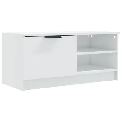 vidaXL TV omarica visok sijaj bela 80x35x36,5 cm konstruiran les
