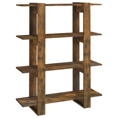 vidaXL Knjižna omara/pregrada dimljeni hrast 100x30x123,5 cm