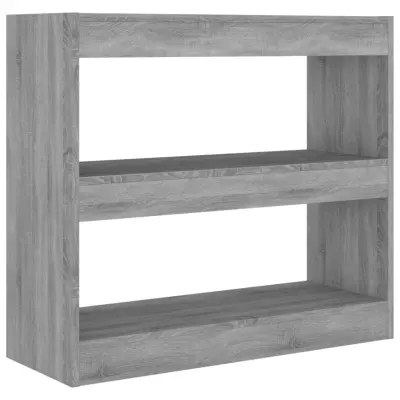 vidaXL Knjižna omara/pregrada siva sonoma 80x30x72 cm iverna plošča