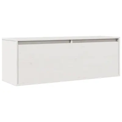 vidaXL Stenska omarica bela 100x30x35 cm trdna borovina