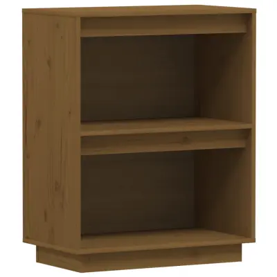 vidaXL Konzolna omarica medeno rjava 60x34x75 cm trdna borovina