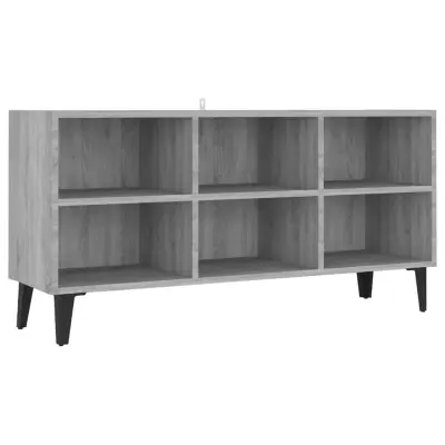 vidaXL TV omarica s kovinskimi nogami siva sonoma 103,5x30x50 cm