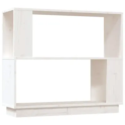 vidaXL Knjižna omara/pregrada bela 80x25x70 cm trdna borovina
