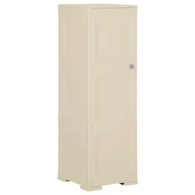 vidaXL Plastična omara 40x43x125 cm lesen dizajn angora bela