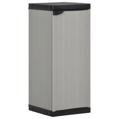 vidaXL Vrtna omara z 1 polico siva in črna 35x40x85 cm