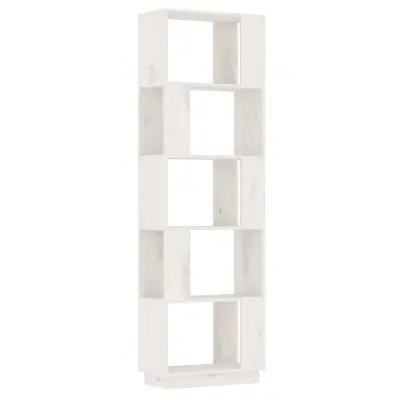 vidaXL Knjižna omara/pregrada bela 51x25x163,5 cm trdna borovina