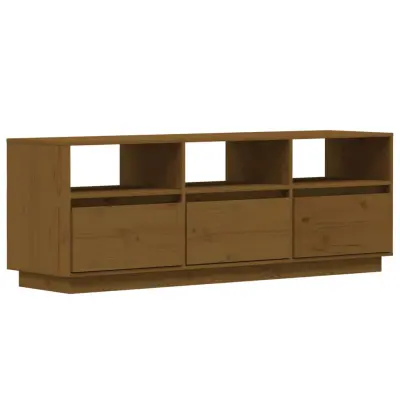 vidaXL TV omarica medeno rjava 140x37x50 cm trdna borovina