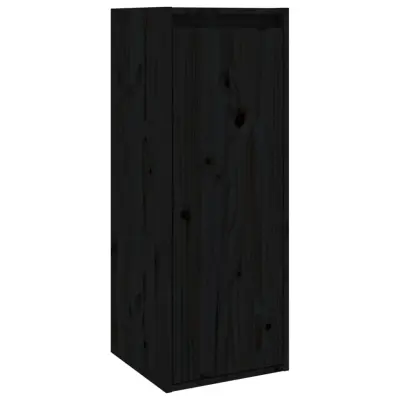 vidaXL Stenska omarica črna 30x30x80 cm trdna borovina