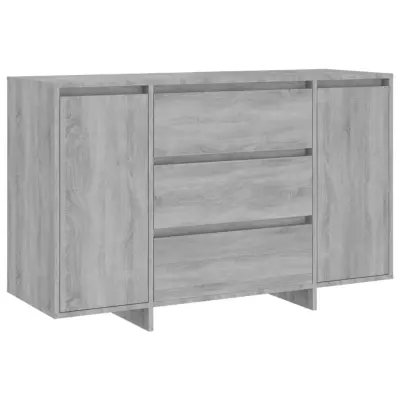 vidaXL Komoda s 3 predali siva sonoma 120x41x75 cm iverna plošča