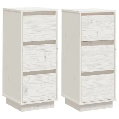 vidaXL Komoda 2 kosa bela 32x34x75 cm trdna borovina