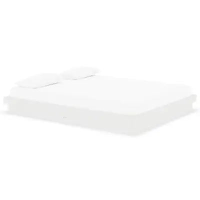 vidaXL Posteljni okvir bel trden les 160x200 cm