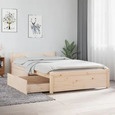 vidaXL Posteljni okvir s predali 90x190 cm