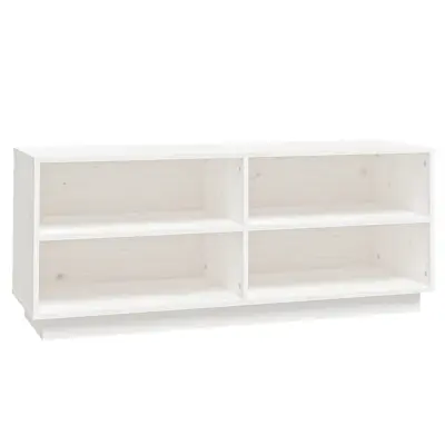 vidaXL Omarica za čevlje bela 110x34x45 cm trdna borovina