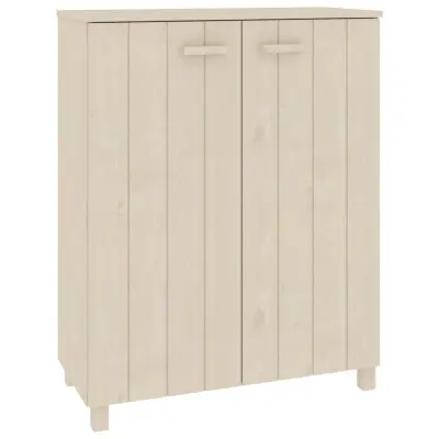 vidaXL Omara za čevlje HAMAR medeno rjava 85x40x108 cm trdna borovina