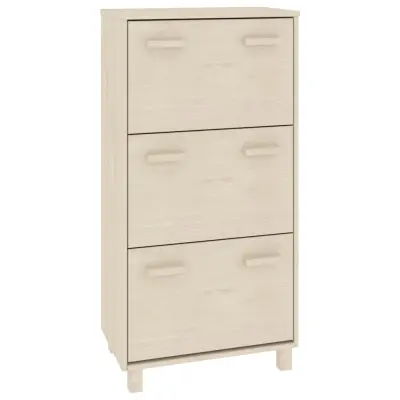 vidaXL Omara za čevlje HAMAR medeno rjava 59,5x35x117cm trdna borovina