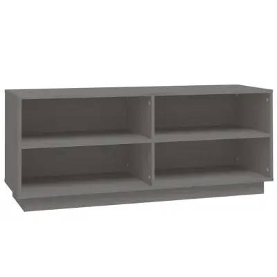 vidaXL Omarica za čevlje siva 110x34x45 cm trdna borovina