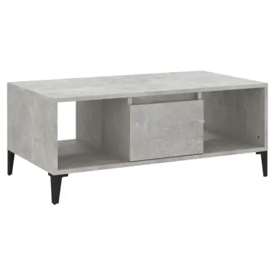 vidaXL Klubska mizica betonsko siva 90x50x36,5 cm inženirski les