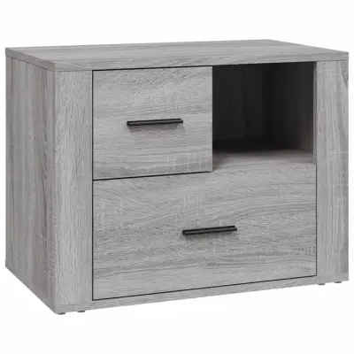 vidaXL Nočna omarica siva sonoma 60x36x45 cm inženirski les