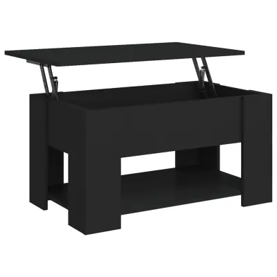 vidaXL Klubska mizica črna 79x49x41 cm inženirski les