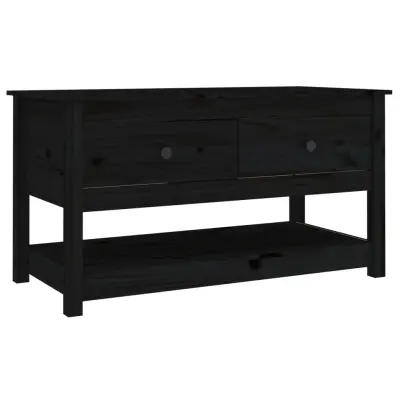 vidaXL Klubska mizica črna 102x49x55 trdna borovina