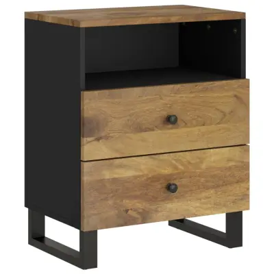 vidaXL Nočna omarica 50x33x62 cm trden mangov les in inženirski les