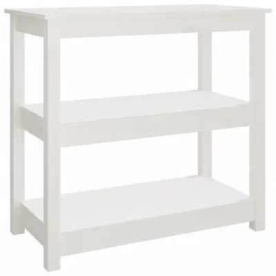 vidaXL Konzolna mizica bela 80x40x74 cm trdna borovina