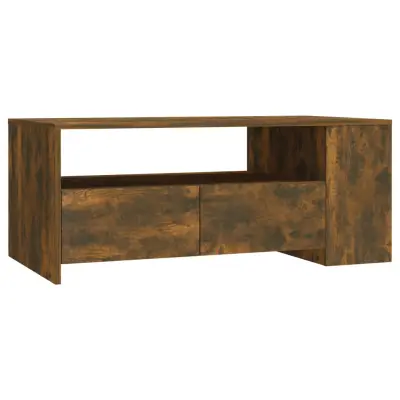 vidaXL Klubska mizica dimljeni hrast 102x55x42 cm inženirski les