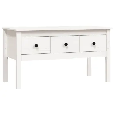 vidaXL Klubska mizica bela 102x49x55 trdna borovina