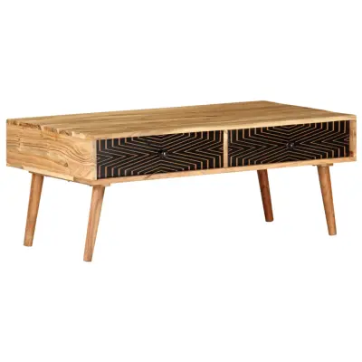 vidaXL Klubska mizica 100x50x39 cm trden akacijev les