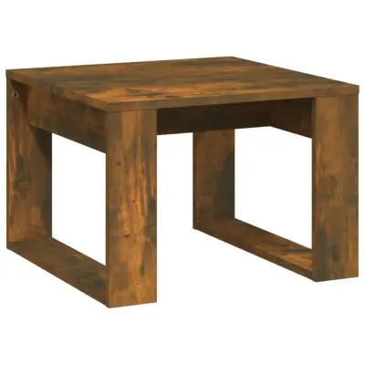 vidaXL Stranska mizica dimljeni hrast 50x50x35 cm inženirski les