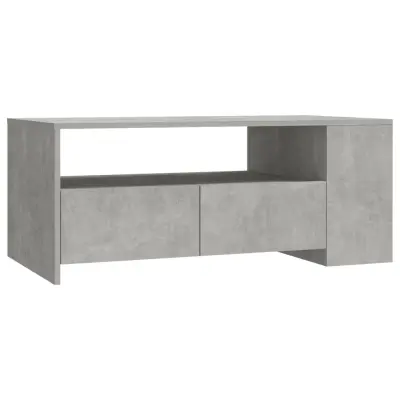 vidaXL Klubska mizica betonsko siva 102x55x42 cm inženirski les