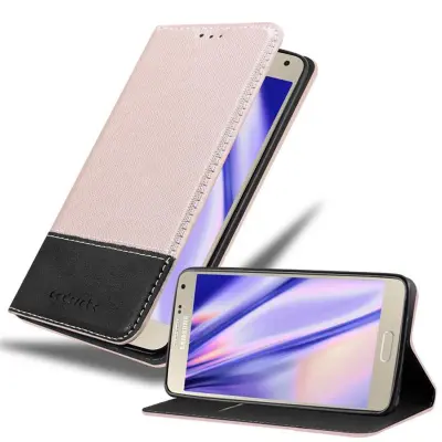 Cadorabo Case, združljiv s Samsungom v rose Gold Black - zaščitni pokrov z magnetnim zapiranjem, stoječo funkcijo in režo za kartico