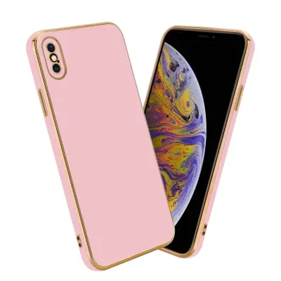 CADORABO Ohišje, združljiv z Apple v sijajnem roza barvi - Zaščitni pokrov iz fleksibilnega silikona TPU in z zaščito pred kamero
