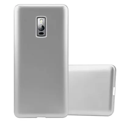 Cadorabo Case, združljiv z OnePlus v kovinskem srebru - zaščitni pokrov, narejen iz fleksibilnega silikona TPU