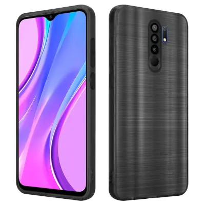 CADORABO Ohišje, združljiv z Xiaomi v krtačenem črnem - zaščitnem pokrovu, narejen iz fleksibilnega silikona TPU v brušenem dizajnu