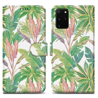 CADORABO Ohišje, združljiv s Samsungom - Design Green Rainforest št. 8 - Zaščitni pokrov z magnetnim zapiranjem, funkcijo stojala in režo za kartico