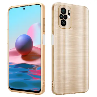 CADORABO Ohišje, združljiv z Xiaomi v krtačenem zlatu - zaščitni pokrov, narejen iz fleksibilnega silikona TPU v brušenem dizajnu