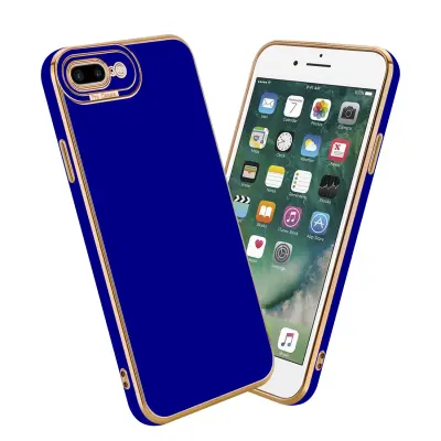 CADORABO Ohišje, združljiv z Apple v sijajnem modrem - Rose Gold - Zaščitni pokrov iz fleksibilnega silikona TPU in z zaščito pred kamero