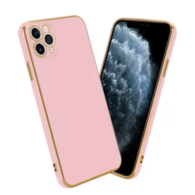 CADORABO Ohišje, združljiv z Apple v sijajnem roza barvi - Zaščitni pokrov iz fleksibilnega silikona TPU in z zaščito pred kamero