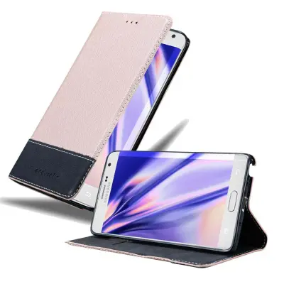 Cadorabo Case, združljiv s Samsungom v rose Gold Black - zaščitni pokrov z magnetnim zapiranjem, stoječo funkcijo in režo za kartico